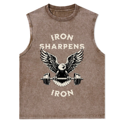 Iron Sharpens Christian Washed Tank Top