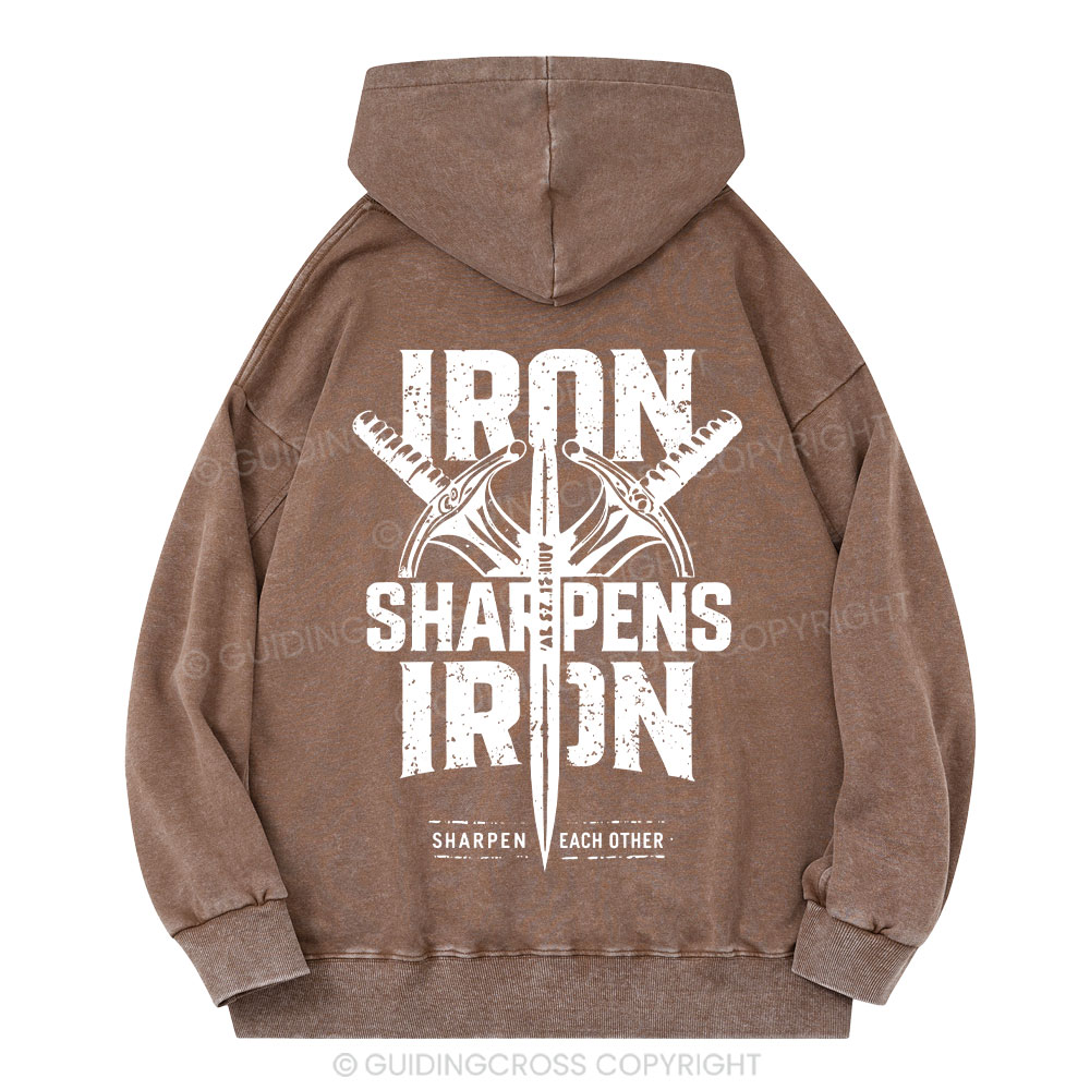 Iron Sharpens Iron Christian Washed Hoodie 