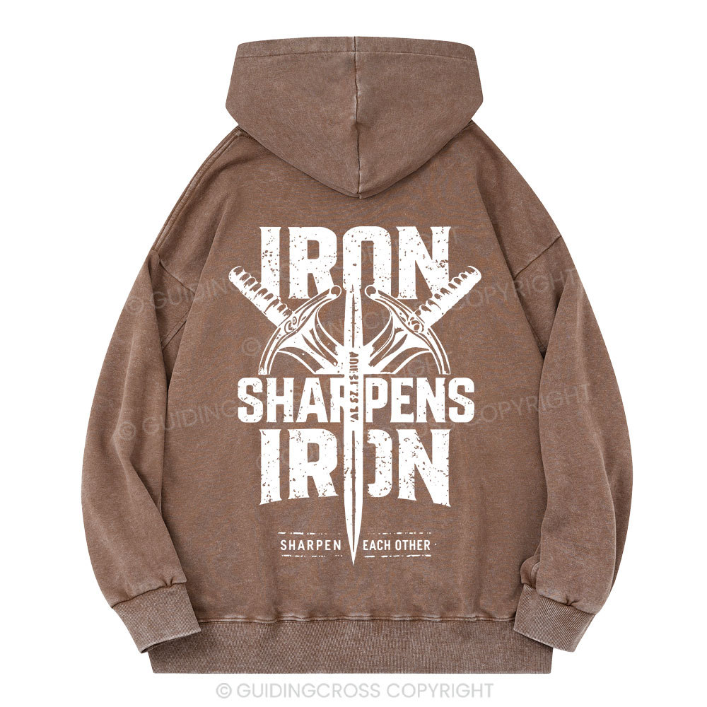 Iron Sharpens Iron Christian Washed Hoodie 