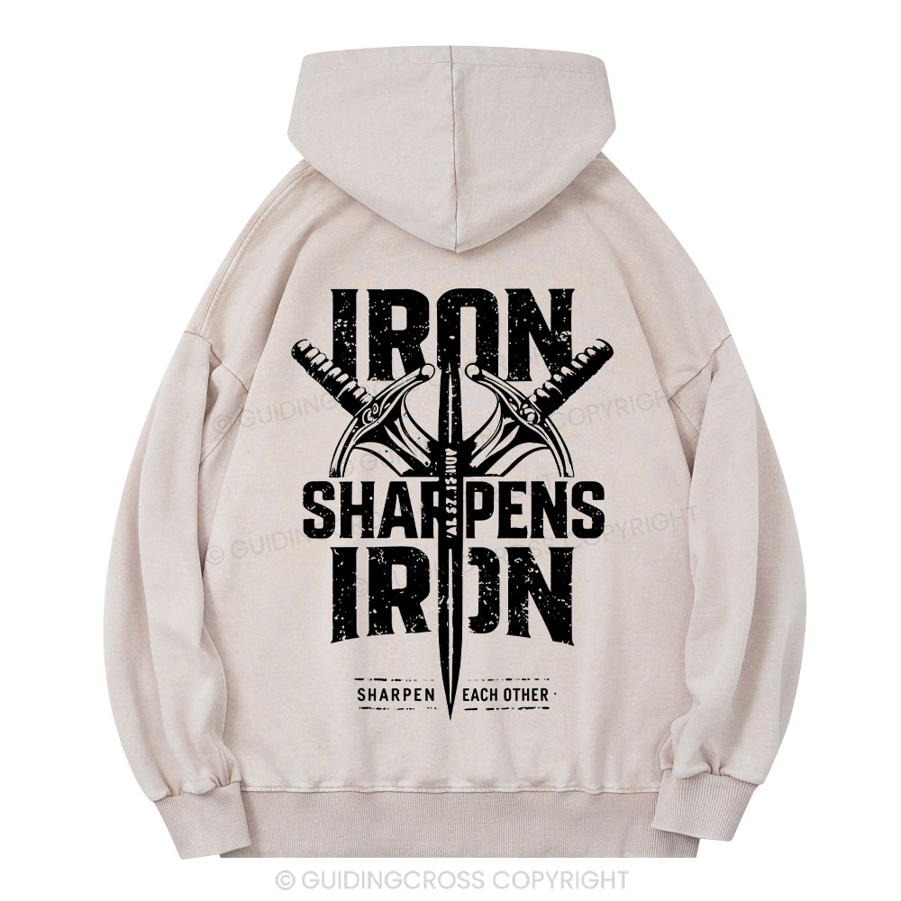 Iron Sharpens Iron Christian Washed Hoodie 