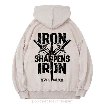 Iron Sharpens Iron Christian Washed Hoodie 