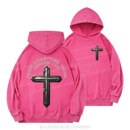 Iron Sharpens Iron Christian Washed Hoodie