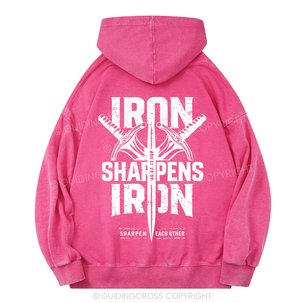 Iron Sharpens Iron Christian Washed Hoodie 