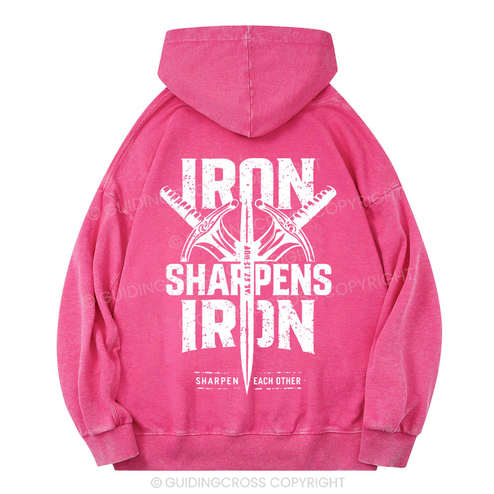 Iron Sharpens Iron Christian Washed Hoodie 