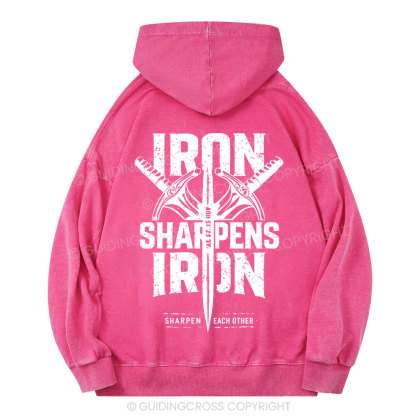 Iron Sharpens Iron Christian Washed Hoodie 