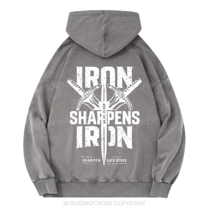 Iron Sharpens Iron Christian Washed Hoodie 