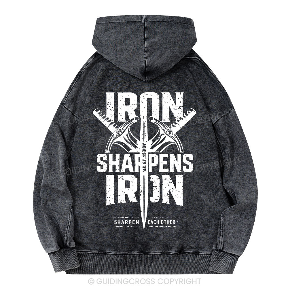 Iron Sharpens Iron Christian Washed Hoodie 