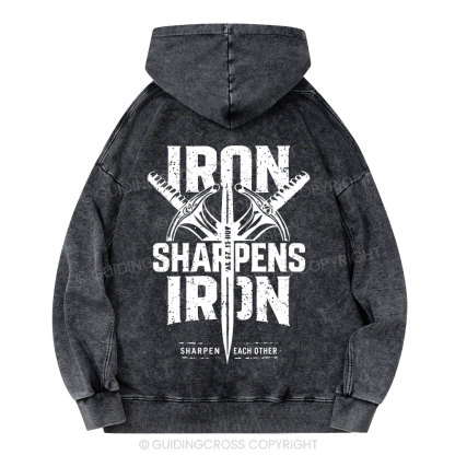 Iron Sharpens Iron Christian Washed Hoodie 