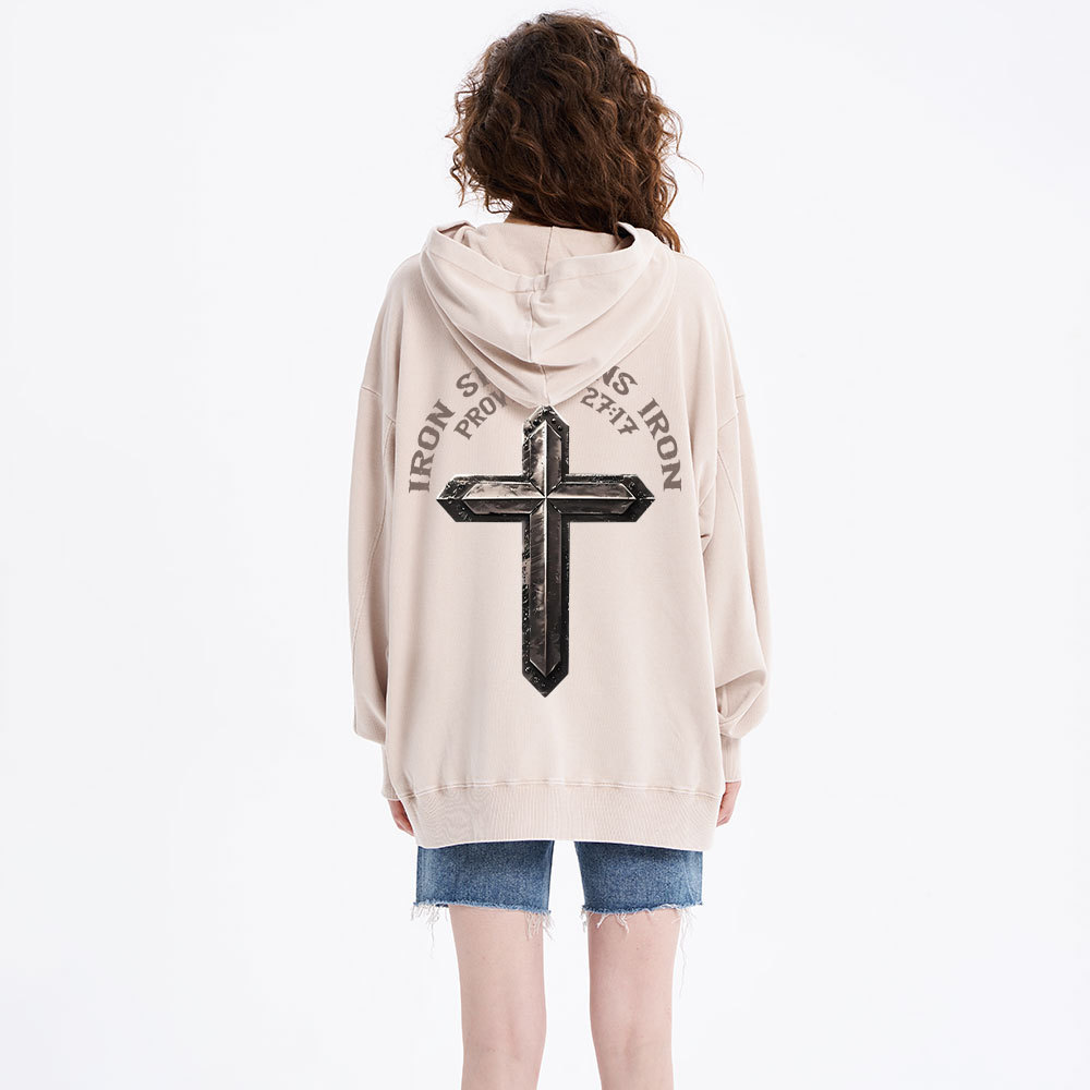 Iron Sharpens Iron Christian Washed Hoodie