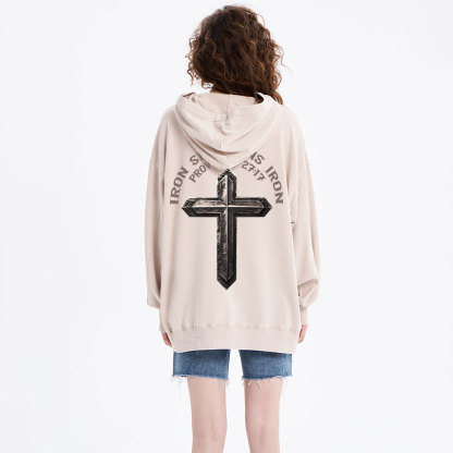 Iron Sharpens Iron Christian Washed Hoodie
