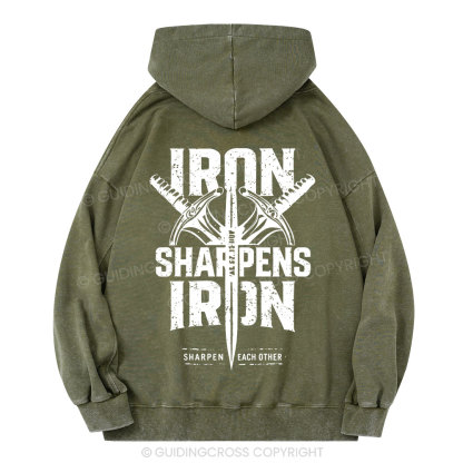 Iron Sharpens Iron Christian Washed Hoodie 