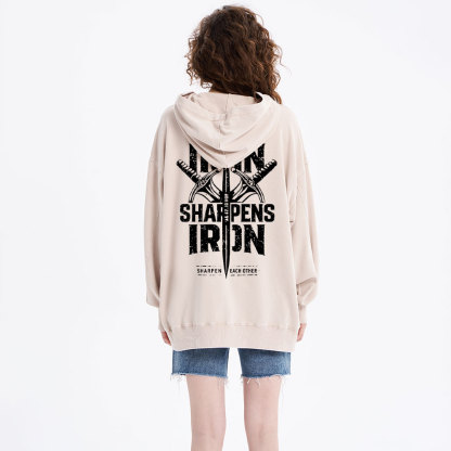 Iron Sharpens Iron Christian Washed Hoodie 
