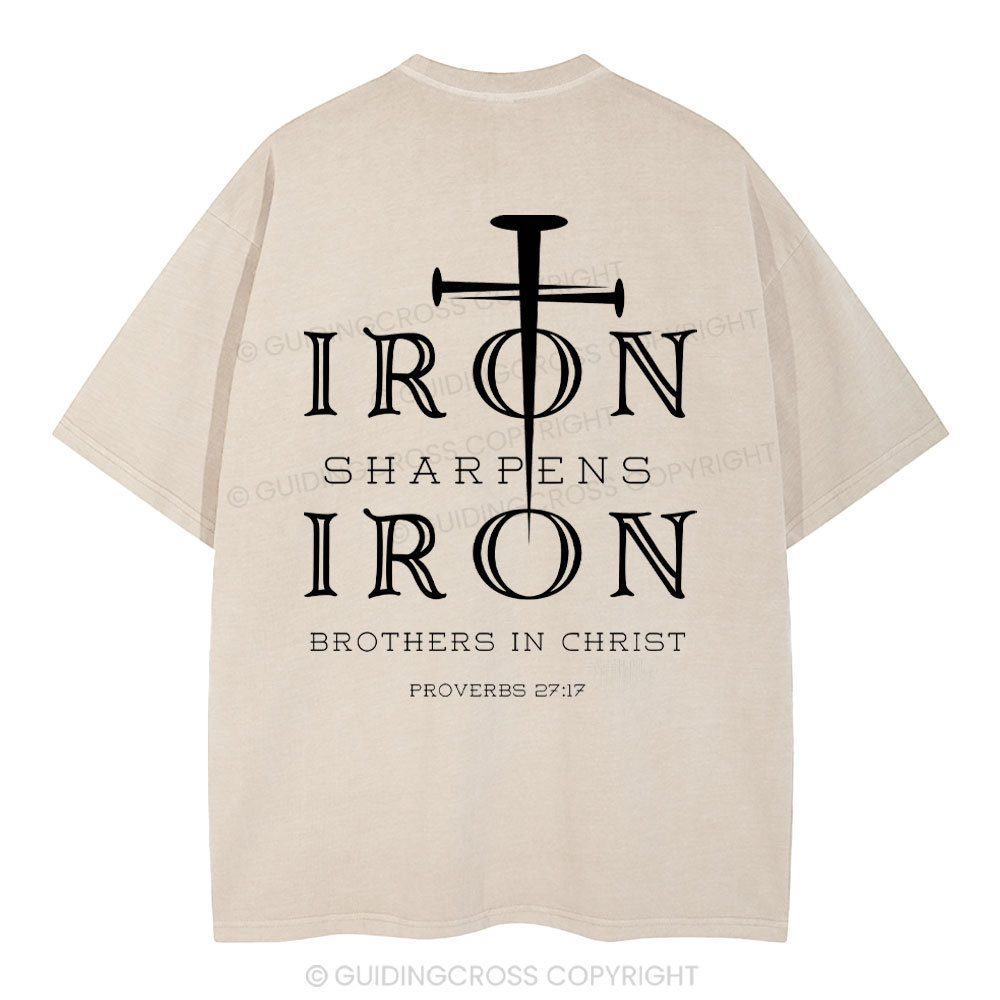 Iron Sharpens Iron Christian Washed T-Shirt