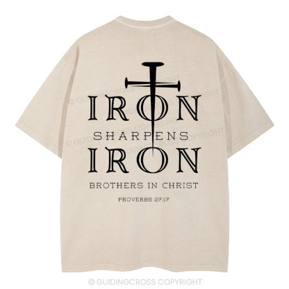 Iron Sharpens Iron Christian Washed T-Shirt