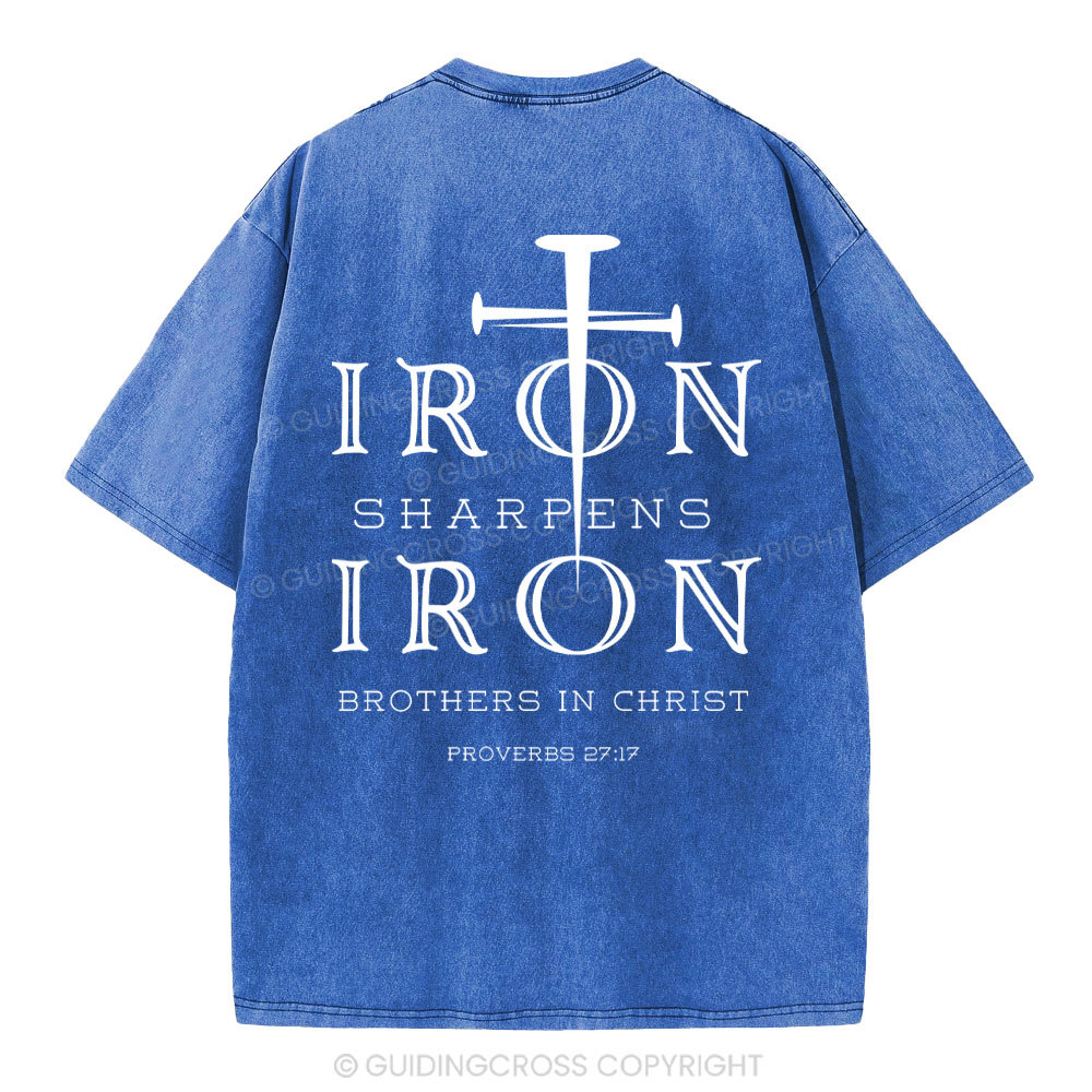Iron Sharpens Iron Christian Washed T-Shirt