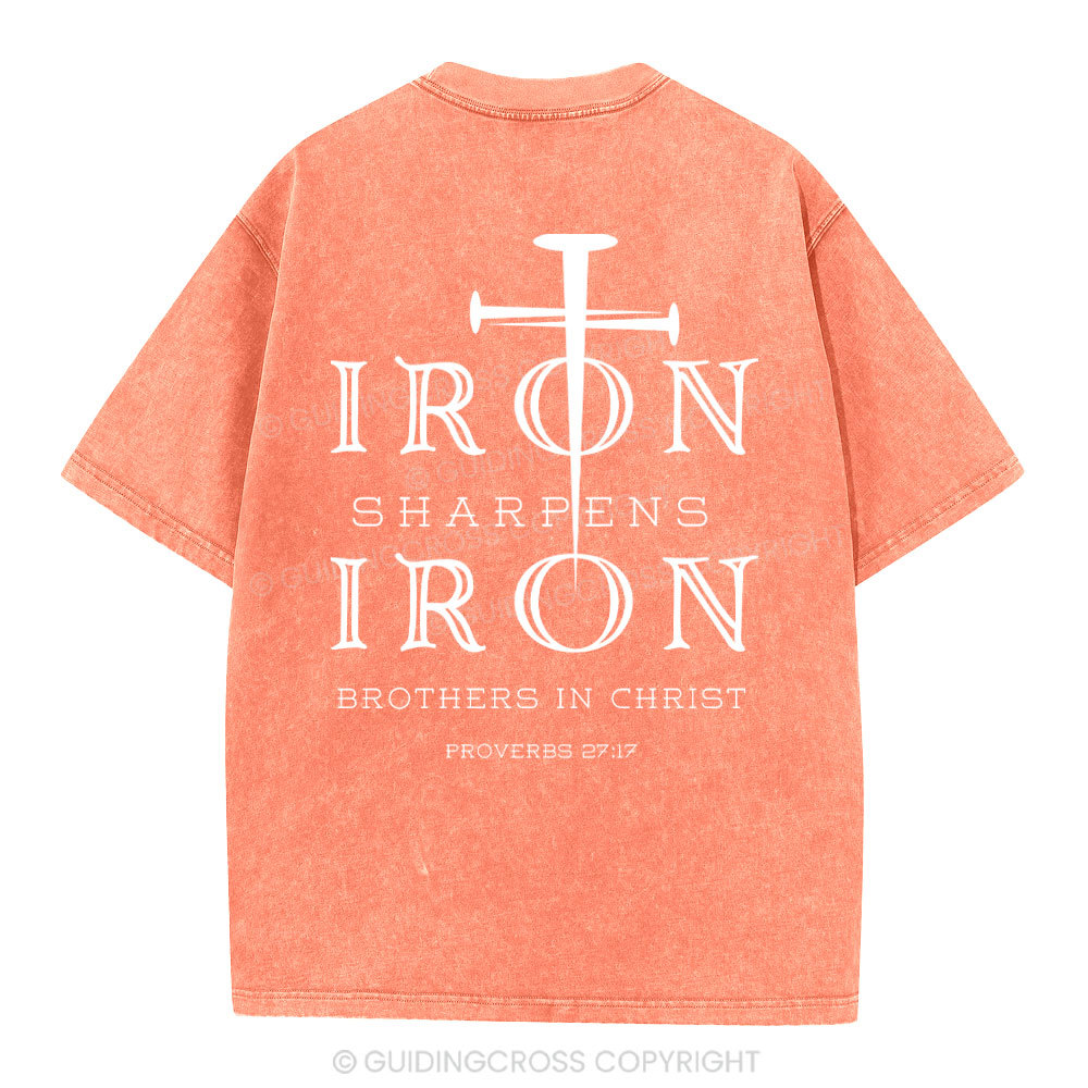 Iron Sharpens Iron Christian Washed T-Shirt