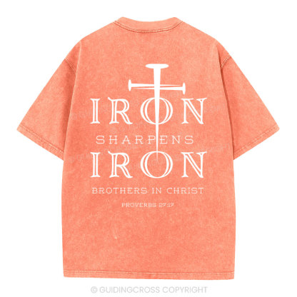Iron Sharpens Iron Christian Washed T-Shirt