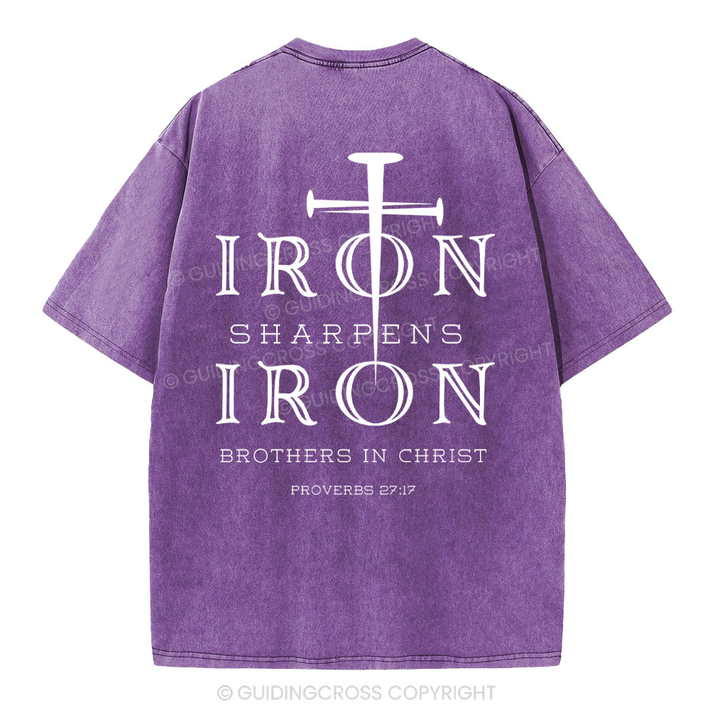 Iron Sharpens Iron Christian Washed T-Shirt