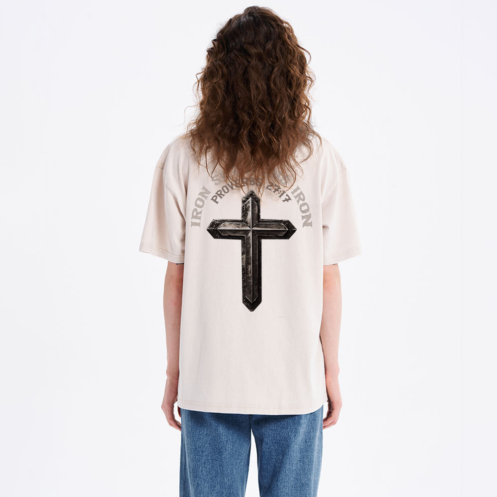 Iron Sharpens Iron Christian Washed T-Shirt