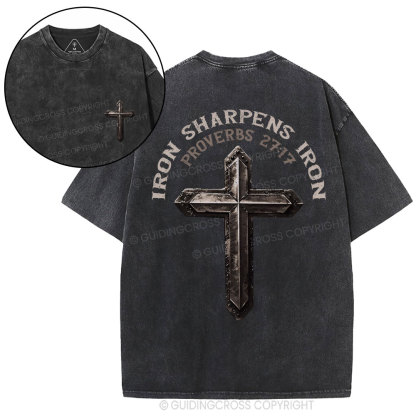 Iron Sharpens Iron Christian Washed T-Shirt