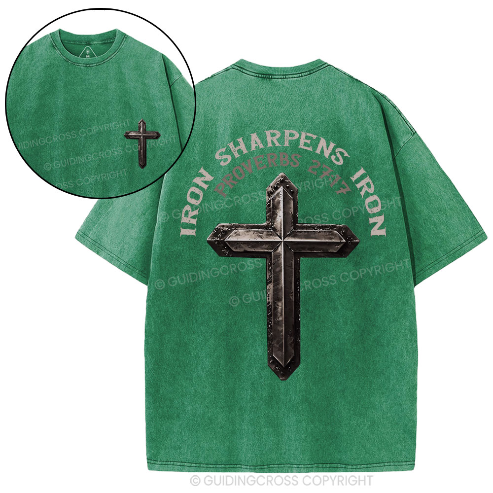 Iron Sharpens Iron Christian Washed T-Shirt