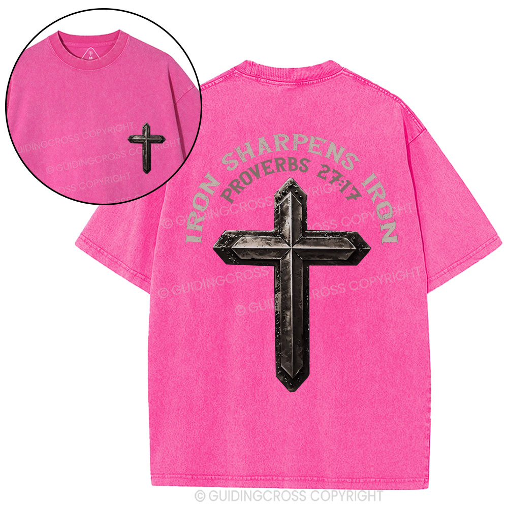 Iron Sharpens Iron Christian Washed T-Shirt