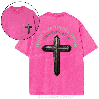 Iron Sharpens Iron Christian Washed T-Shirt