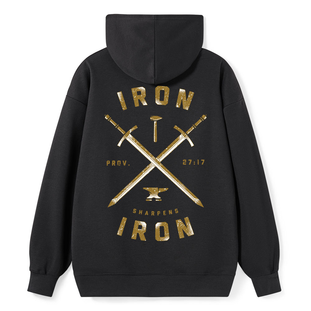 Iron Sharpens Iron Proverbs 27:17 Christian Hoodie Sale - GuidingCross