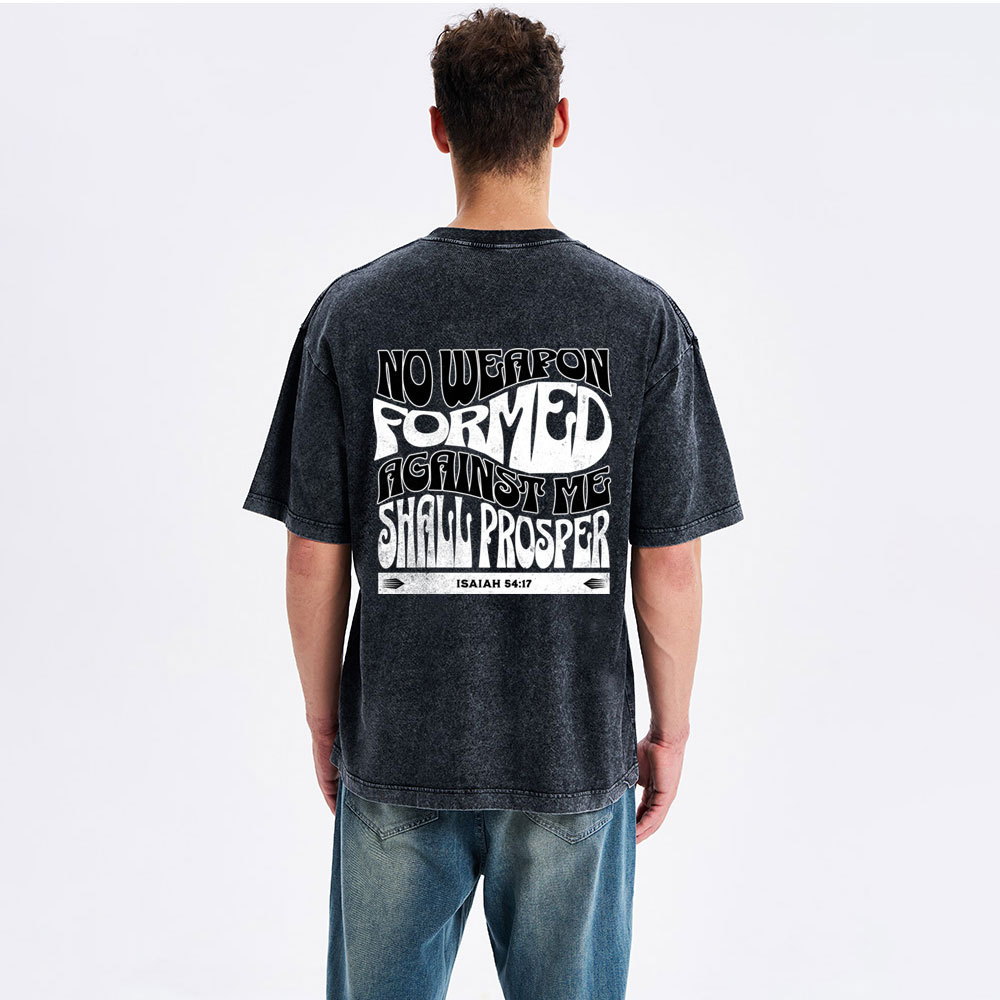 Isaiah No Weapon Formed Against Me Shall Prosper Christian Washed T-Shirt