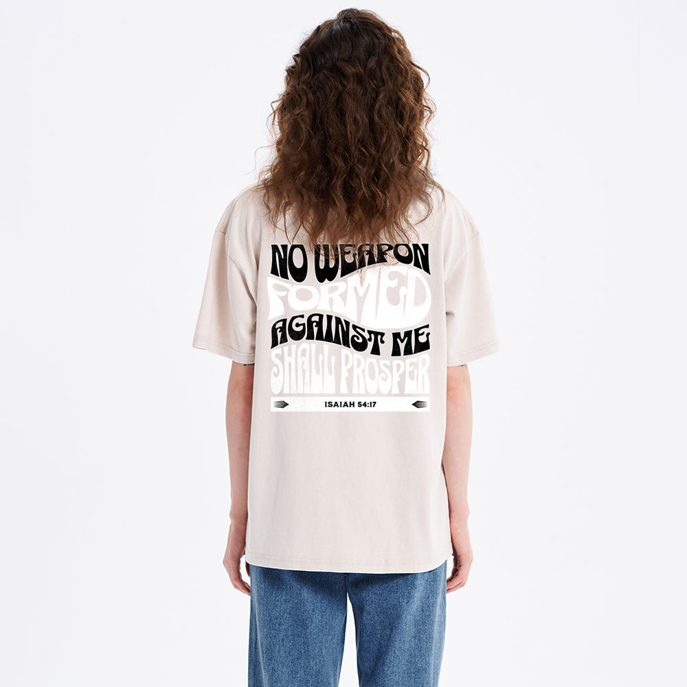Isaiah No Weapon Formed Against Me Shall Prosper Christian Washed T-Shirt