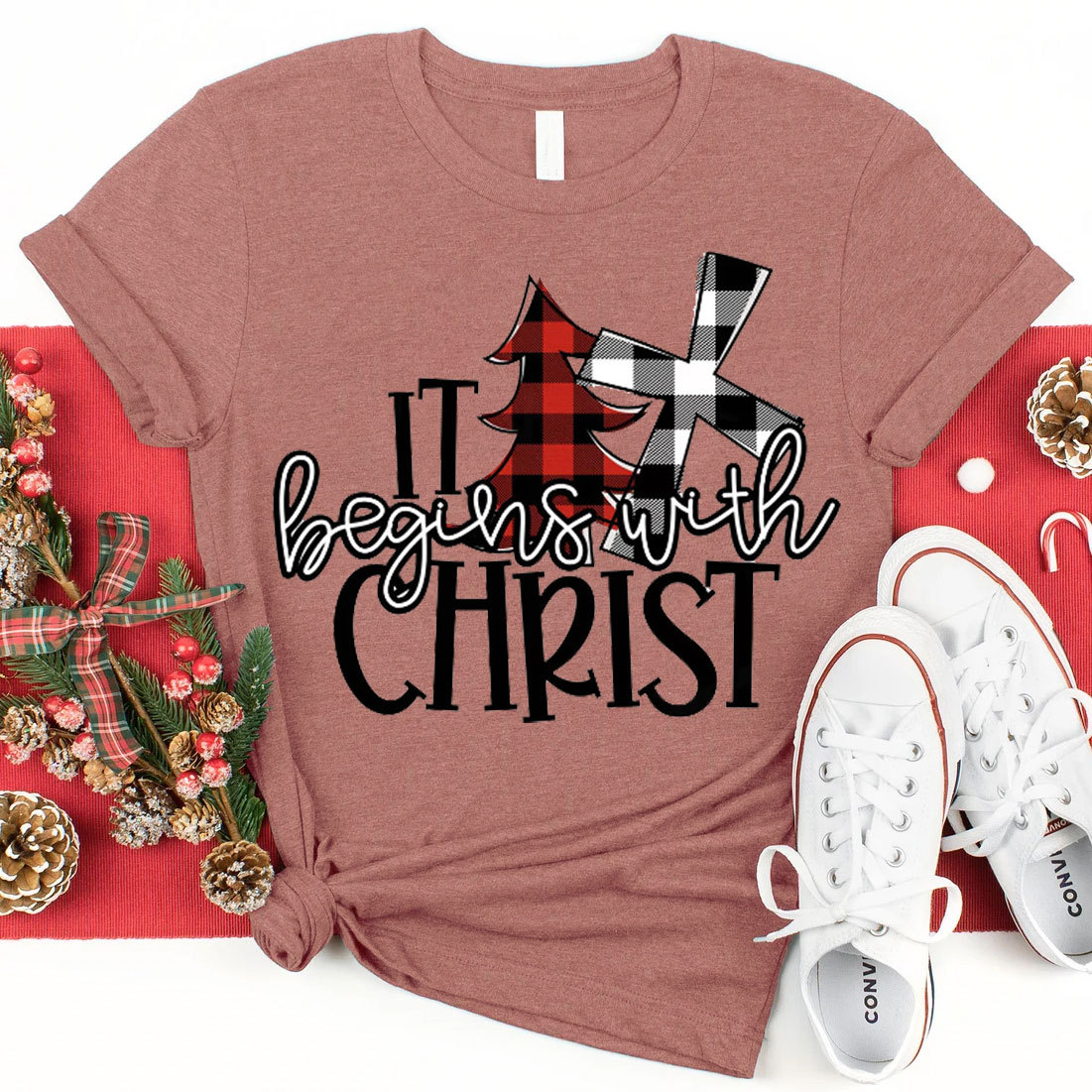 It Begins With Christ Christian T-Shirt