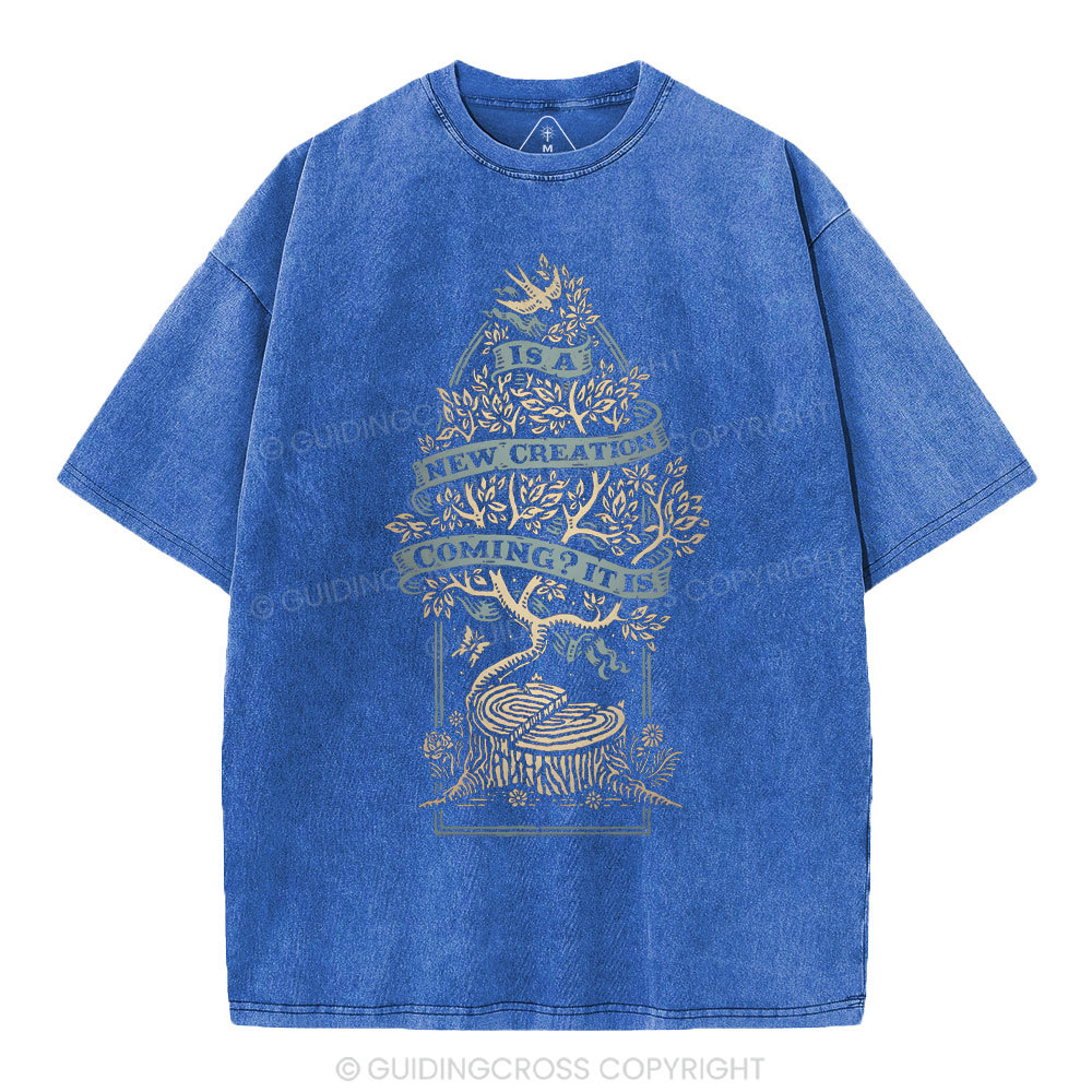 It Is A New Creation Coming  Chrsitian Washed T-Shirt