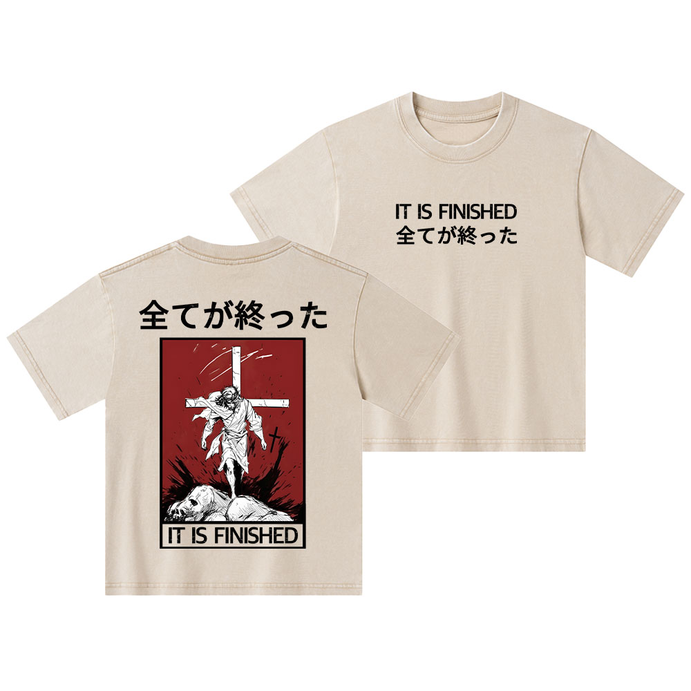 It Is Finished Christian Kid Washed T-Shirt