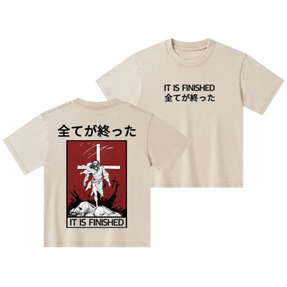 It Is Finished Christian Kid Washed T-Shirt