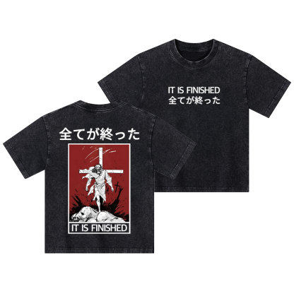 It Is Finished Christian Kid Washed T-Shirt