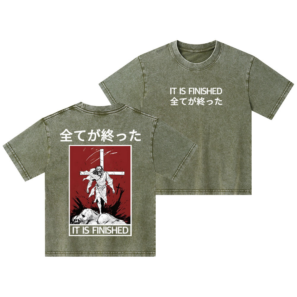 It Is Finished Christian Kid Washed T-Shirt