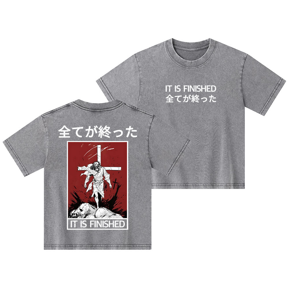 It Is Finished Christian Kid Washed T-Shirt