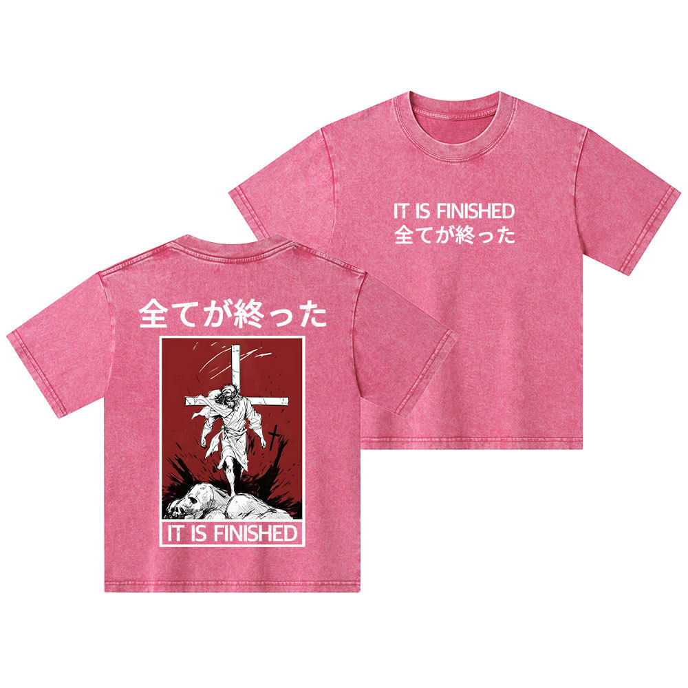 It Is Finished Christian Kid Washed T-Shirt