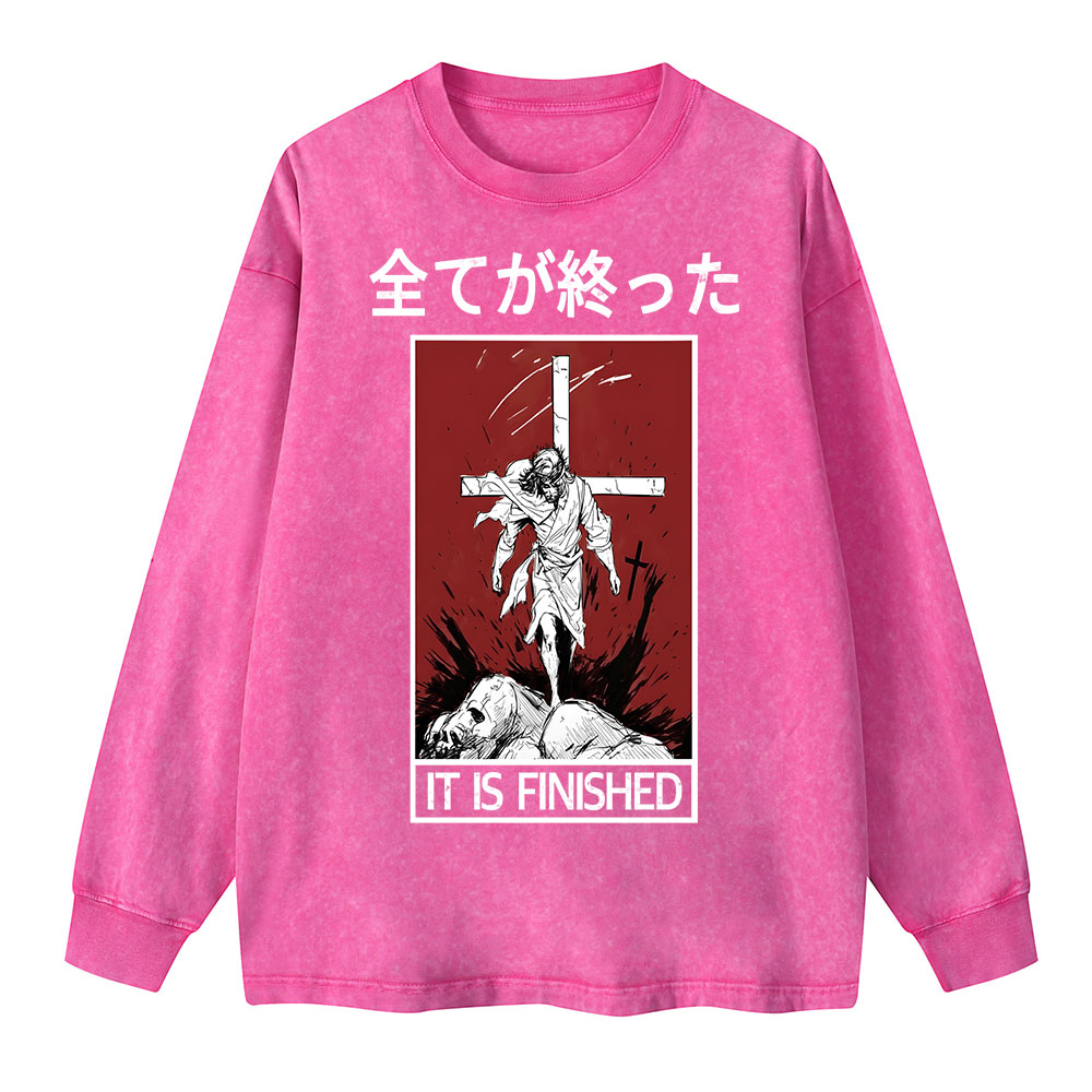 It Is Finished Washed Long Sleeve T-Shirt