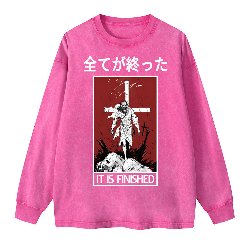 It Is Finished Washed Long Sleeve T-Shirt