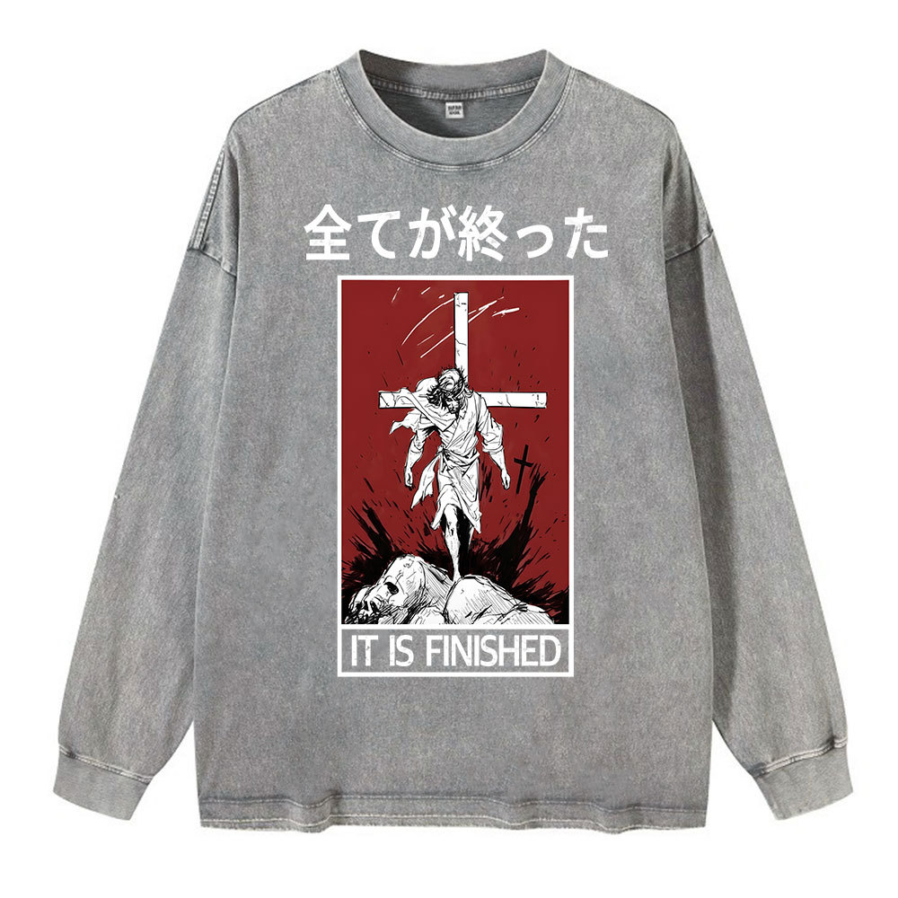 It Is Finished Washed Long Sleeve T-Shirt
