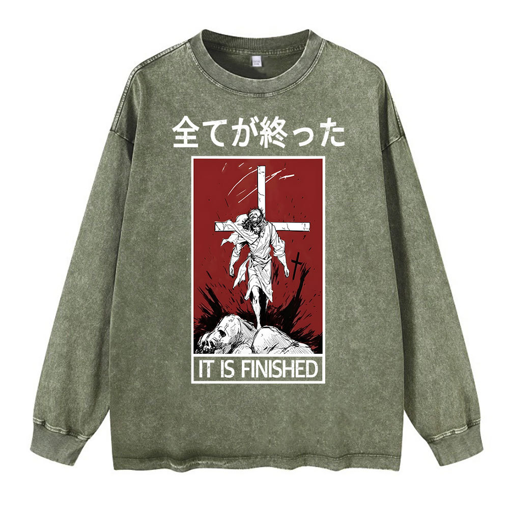 Sample Washed Long Sleeve T-Shirt Sale - GuidingCross