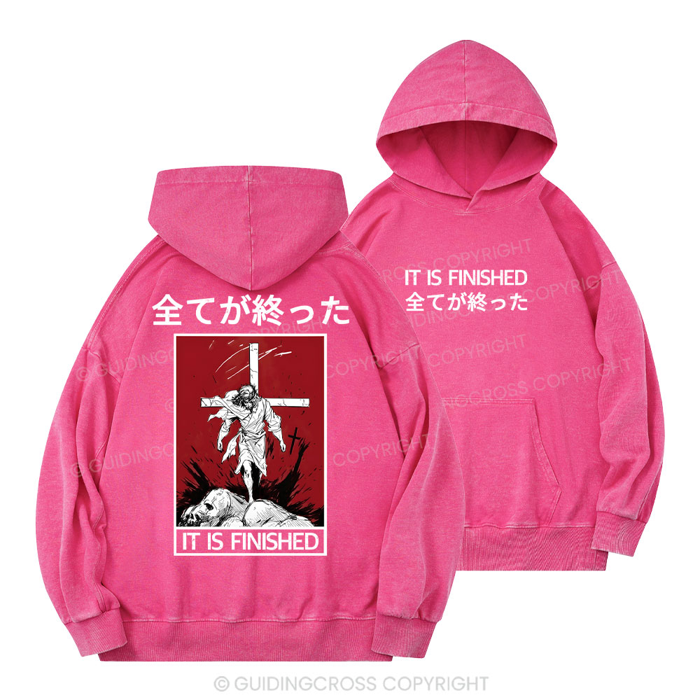 It Is Finished Christian Washed Hoodie