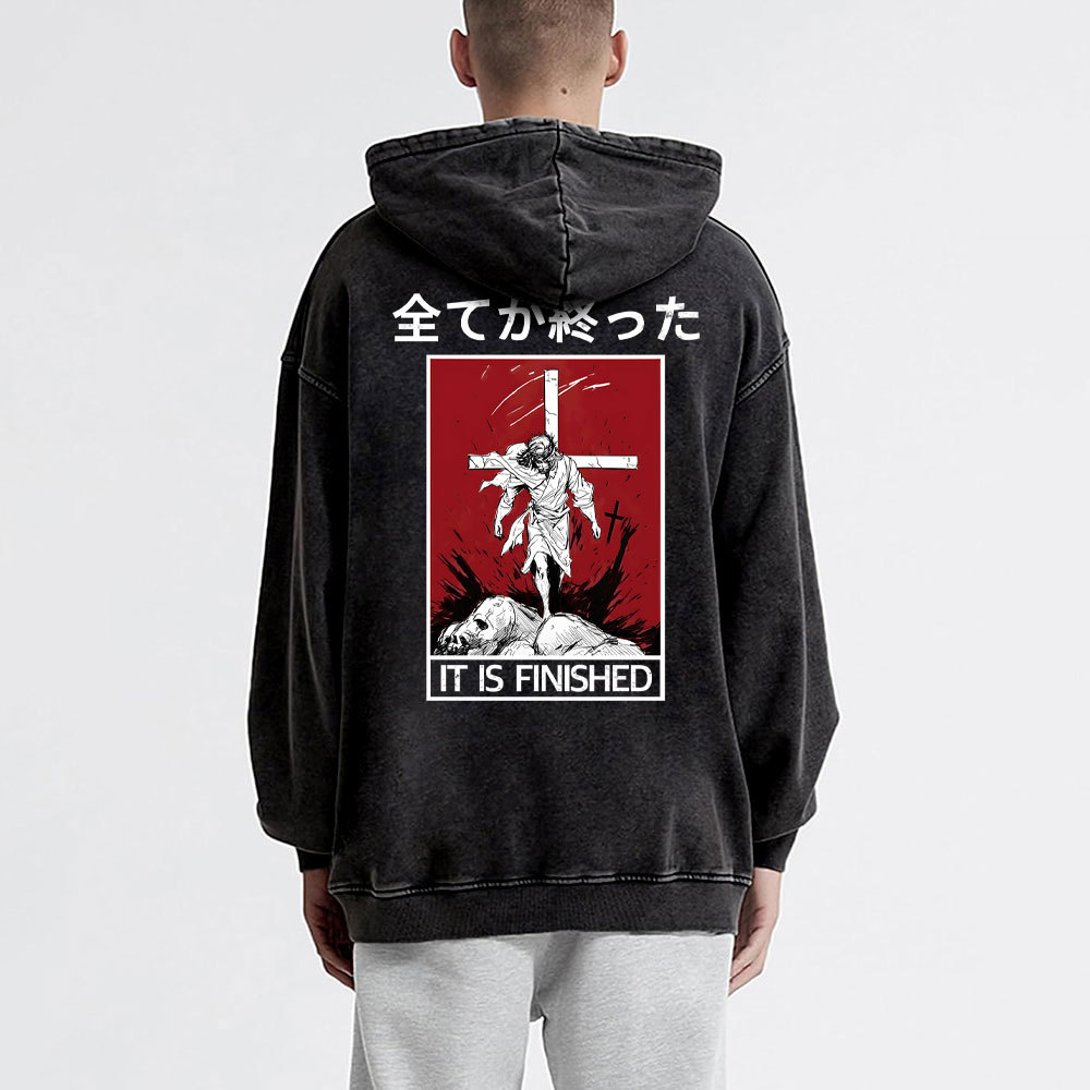 It Is Finished Christian Washed Hoodie