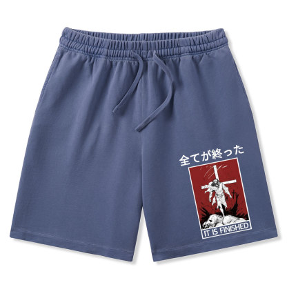 It Is Finished Christian Washed Shorts