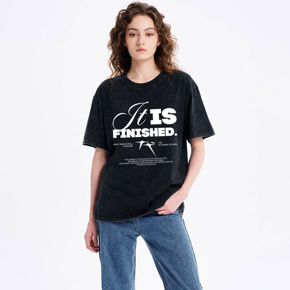 It Is Finished Christian Washed T-Shirt