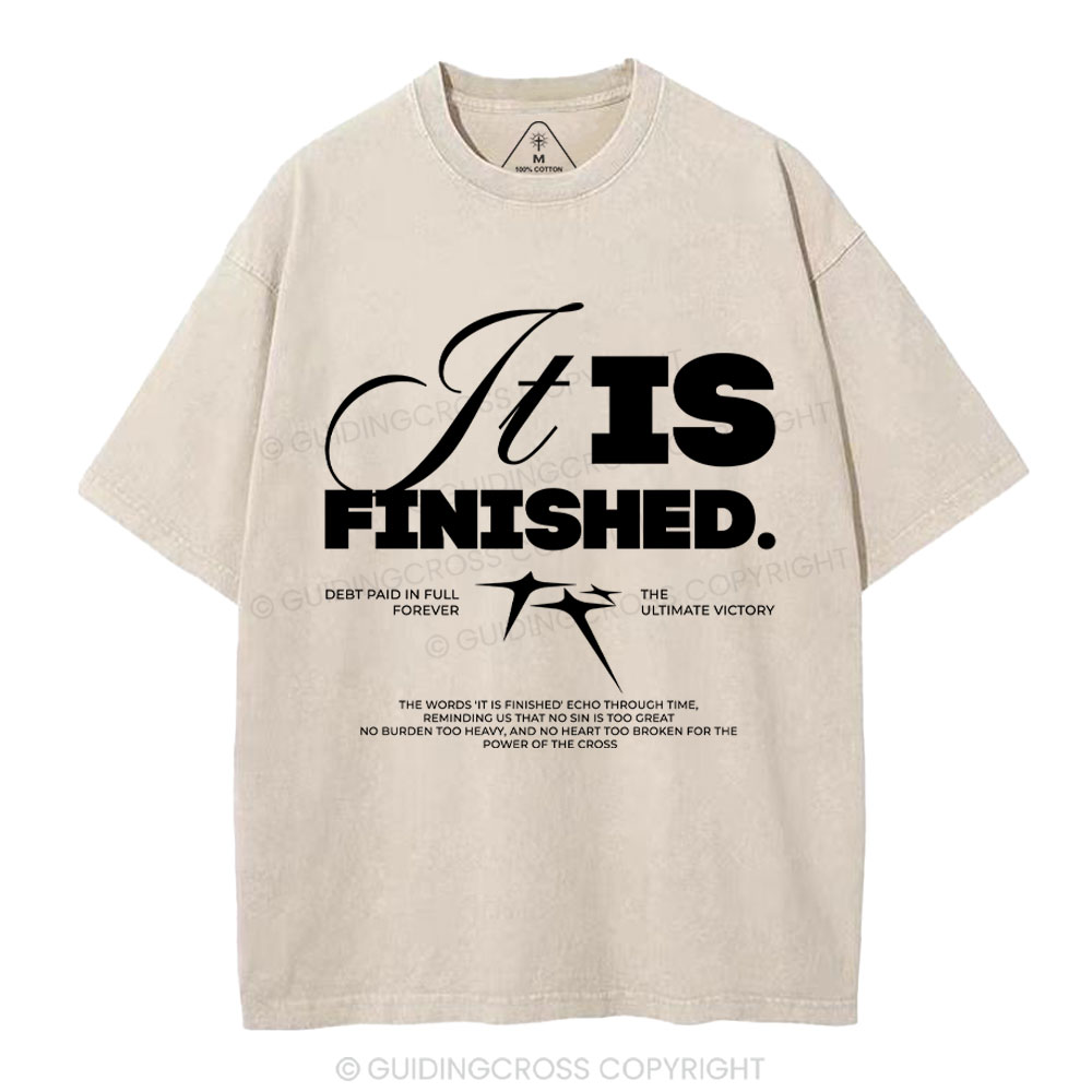 It Is Finished Christian Washed T-Shirt