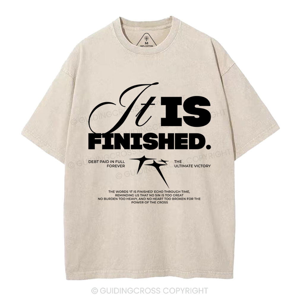 It Is Finished Christian Washed T-Shirt