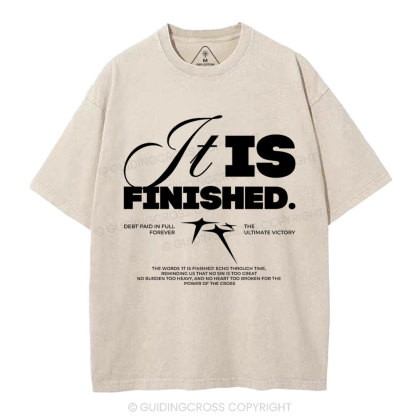 It Is Finished Christian Washed T-Shirt