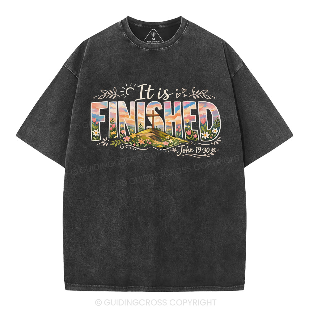 It Is Finished Christian Washed T-Shirt